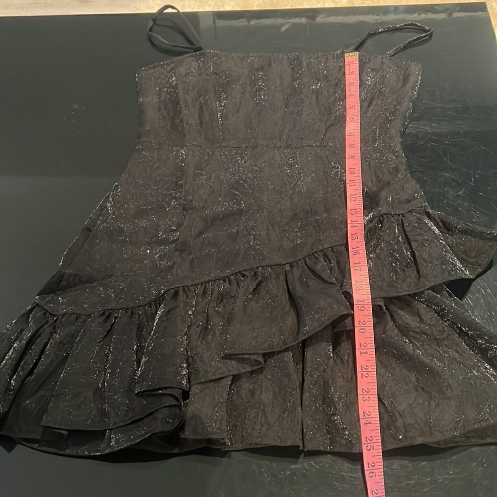 NET TOPSHOP ruffle textured black dress 8 - Picture 8 of 10